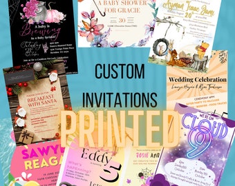 Custom Invitations Custom Invitation Design PRINTED | Made to Order Invitation | Party Invitation |  Personalized Invitation
