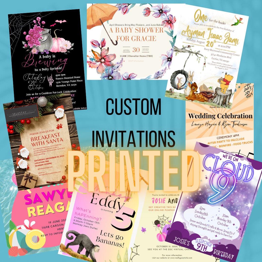 Custom Invitations Custom Invitation Design PRINTED | Made to Order ...