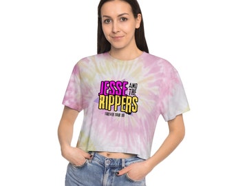 Camiseta Jesse and the Rippers / Camisetas de los años 90 / Full House / Camisas divertidas / Regalos para ella / Camiseta corta tie-dye para mujer