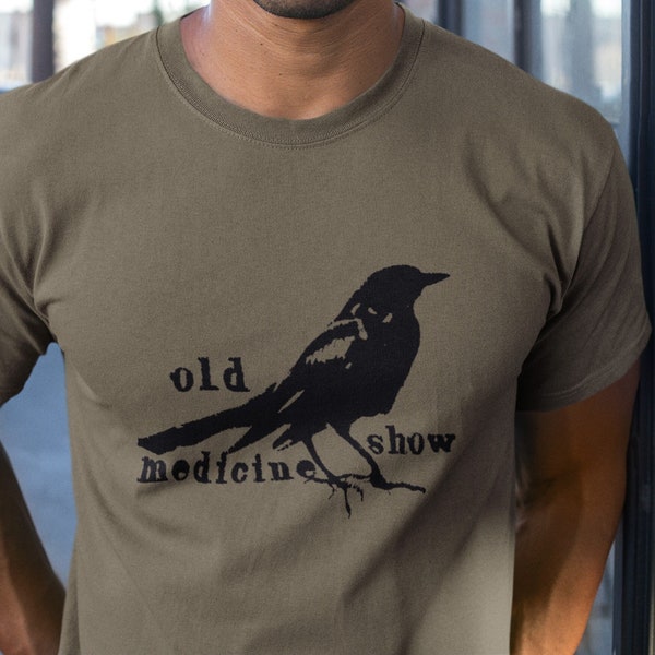 Old Crow Medicine Show T-Shirt, Vintage Style Design Graphic Tee, Gothic Aesthetic, Book Lovers, History Lovers Tee, Crow T-shirt