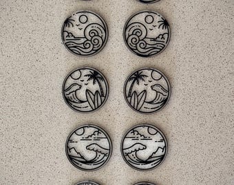 5 pares de pendientes de verano de acrílico transparente con colgantes en blanco