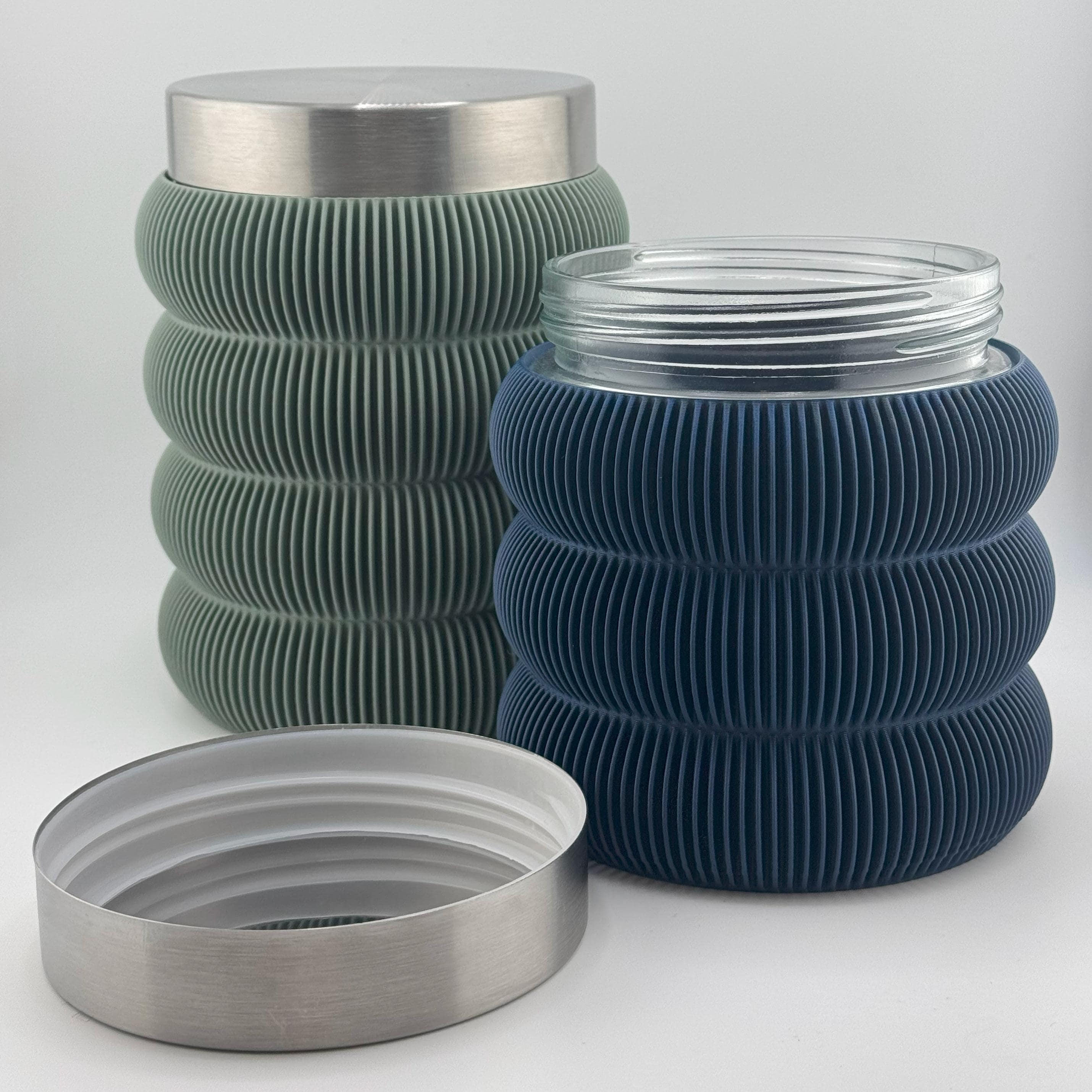 Chic 32oz Glass Jar with Textured 3D Printed Design