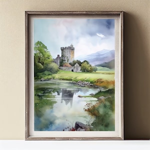 Ireland Watercolor Painting Print Poster