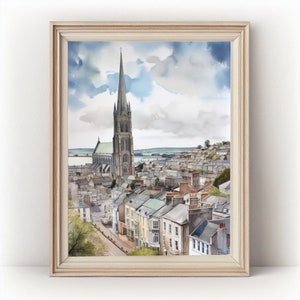Cork Ireland watercolor painting Print Poster
