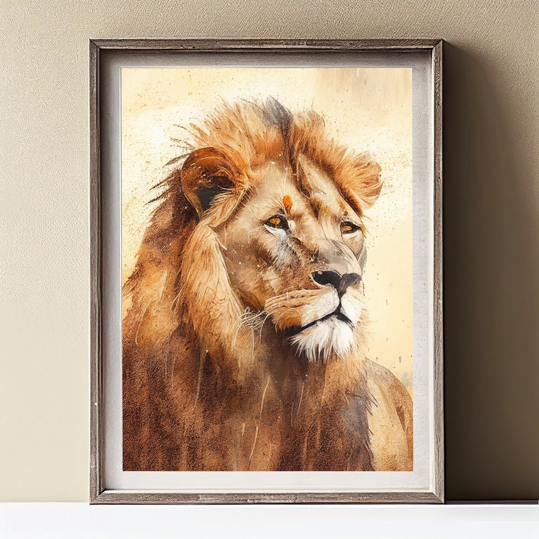 Lion Watercolor Print File Large African Lion Art Painting File Etsy lion-watercolor-print-file-large-african-lion-art-painting-file-etsy