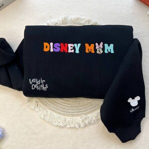 Custom Disney Mom Embroidered Sweatshirt and Hoodie, Embroidered Mom Sweatshirt, disney baby, Gift for Mom, Mothers Day, disney mom