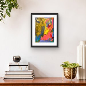 Small Original Abstract Painting on Paper,  Mixed Media Art, Abstract Art, Wall Decor &quot;Heart&quot;