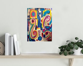 Original Abstract Acrylic Painting: Colorful Contemporary Art (16x12)