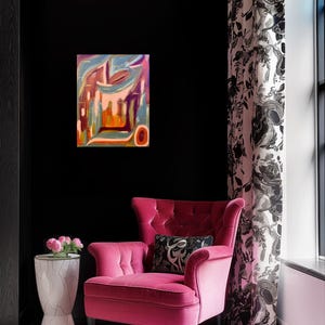 One of a Kind Original Contemporary Abstract Acrylic Painting on Canvas, “Le Pink”