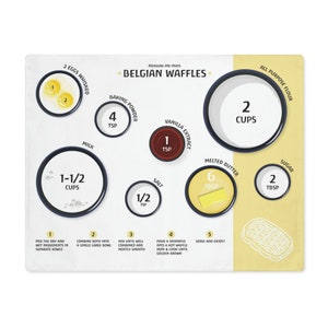 Mantel individual "Measure-Me-Mat" de gofres belgas para hornear y preparar ingredientes para niños, Mise en Place, niños pequeños independientes