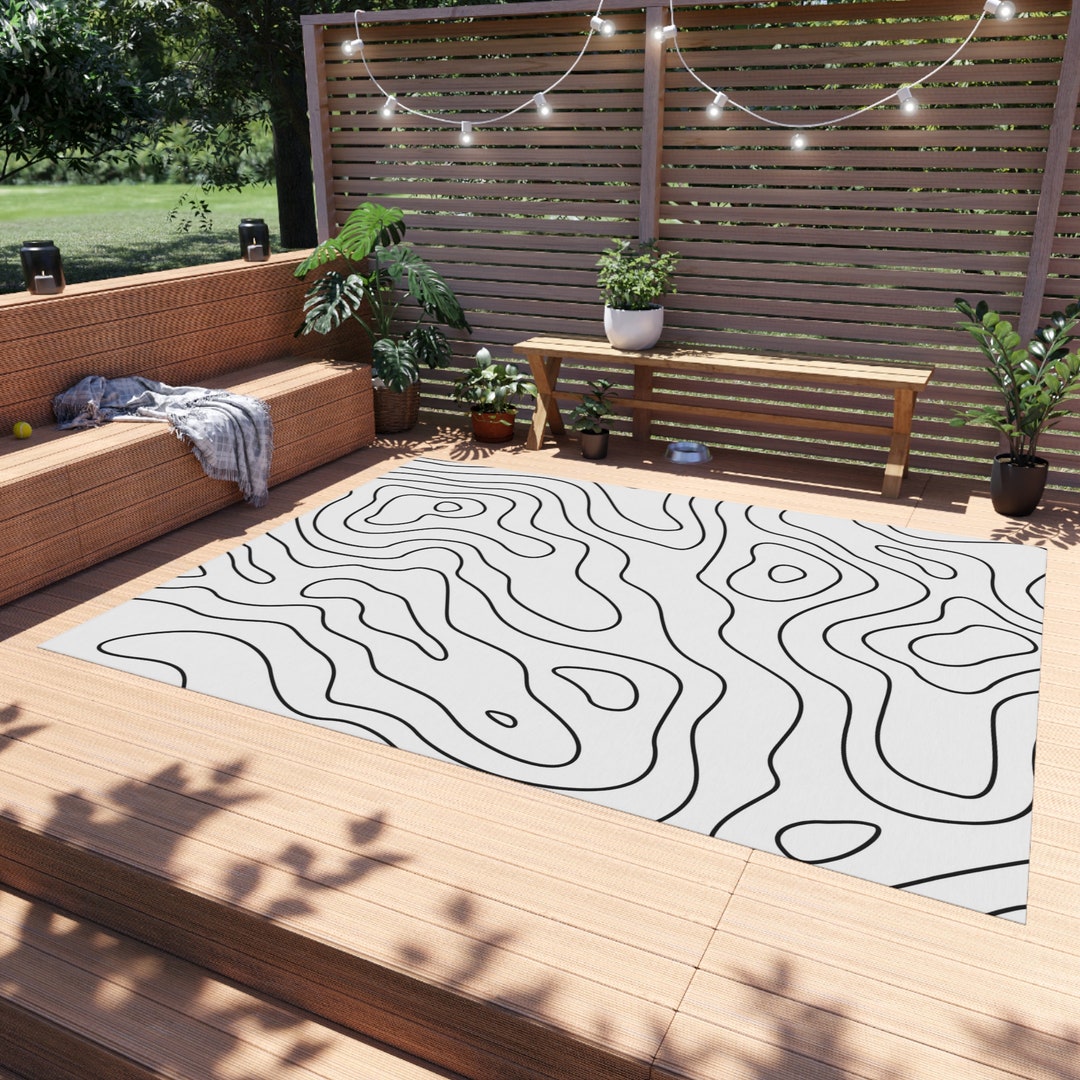Topography Rug Pattern Topographic Pattern Outdoor Rug - Etsy