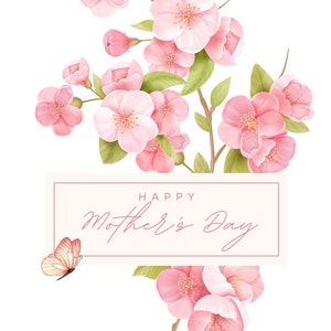 Mother&#39;s Day Pink Butterfly Orchid Card