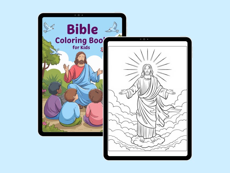100 Bible Coloring Pages / Bible Coloring Book / Christian Coloring