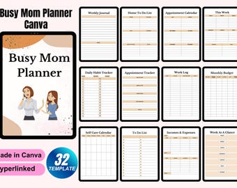 Busy Mom Planner Canva Template | Family Organizer (Digital Download)
