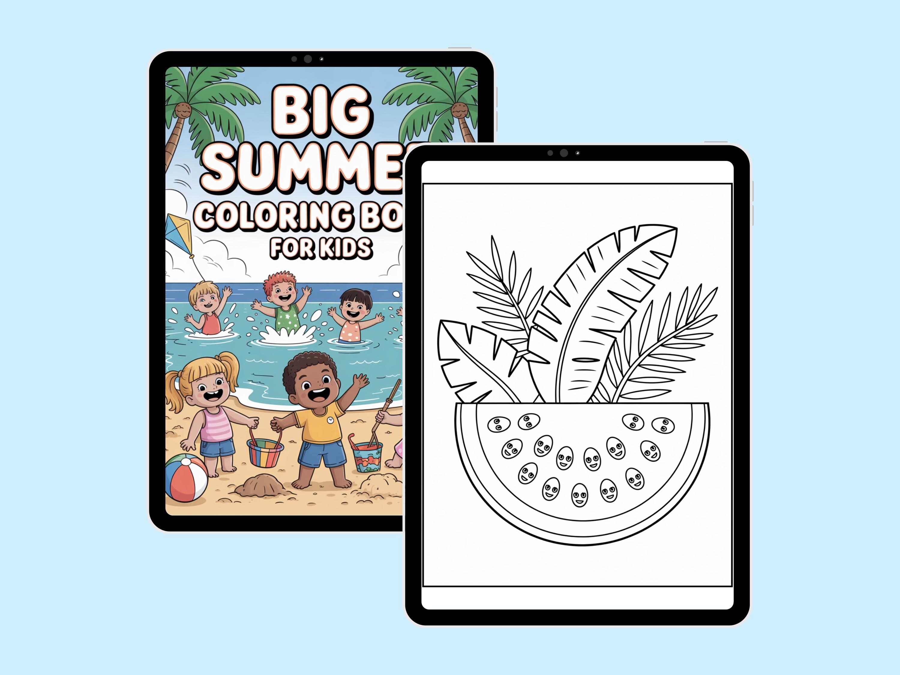 133 Cute Simple Summer Coloring Pages for Kids: High-resolution PDF ...