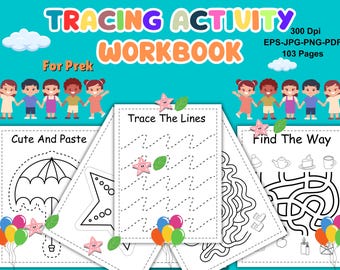 Tracing Activity Workbook for Pre-K (PDF Download)