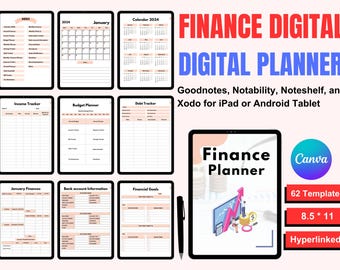 Digital Budget Planner | Finance Tracker, GoodNotes, Canva (PDF, JPG, PNG)
