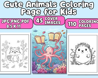 220 Cute Animal Coloring Pages for Kids | KDP Interior Ready ...