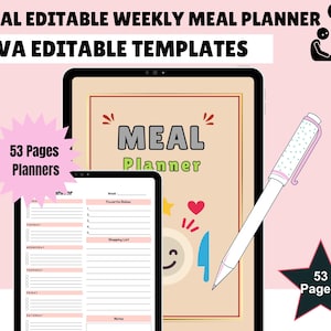Digitaler Mahlzeitplaner, Meal Plan Template, Goodnotes, iPad Planer, Kücheninventarisierung, Lebensmittelliste, Meal Prep, iPad Goodnotes Planner, Food