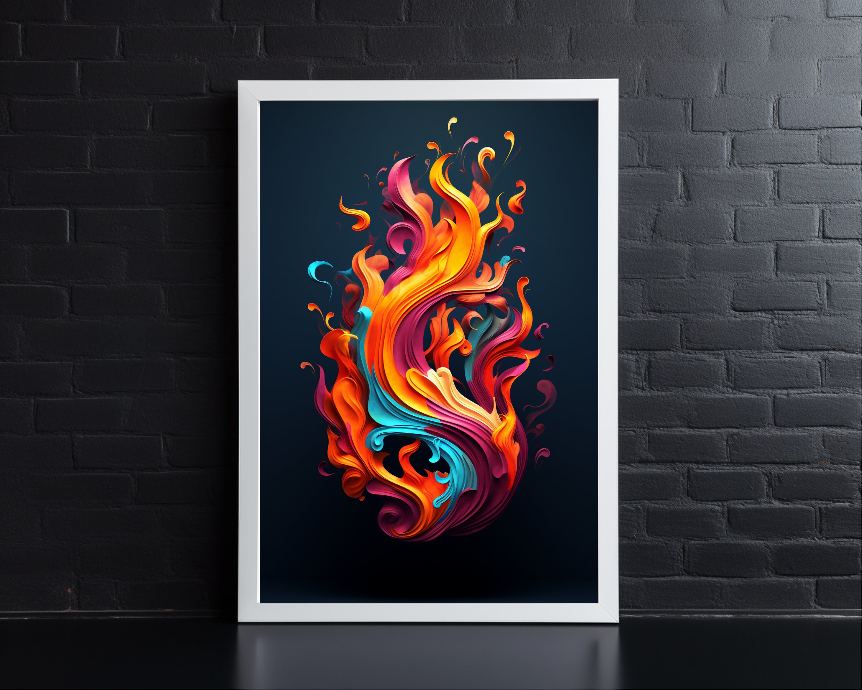 Vibrant Set of 3 Printable 3D Fire Posters - Instantly Transform Your ...