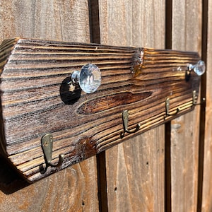 Kristallknauf Shou Sugi Ban Schlüssel/Garderobe