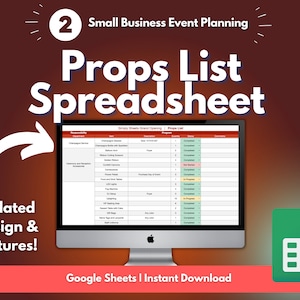 Ultimate Event Planning Template for Google Sheets | Automated Props List Template | Event Budget Party Planner Digital Planner | Task List