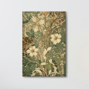 Vintage Flower Print Art Nouveau Wallart Plants Wall Home Decor William Morris Artwork Nature Botanical Floral Painting Boho Garden Eclectic