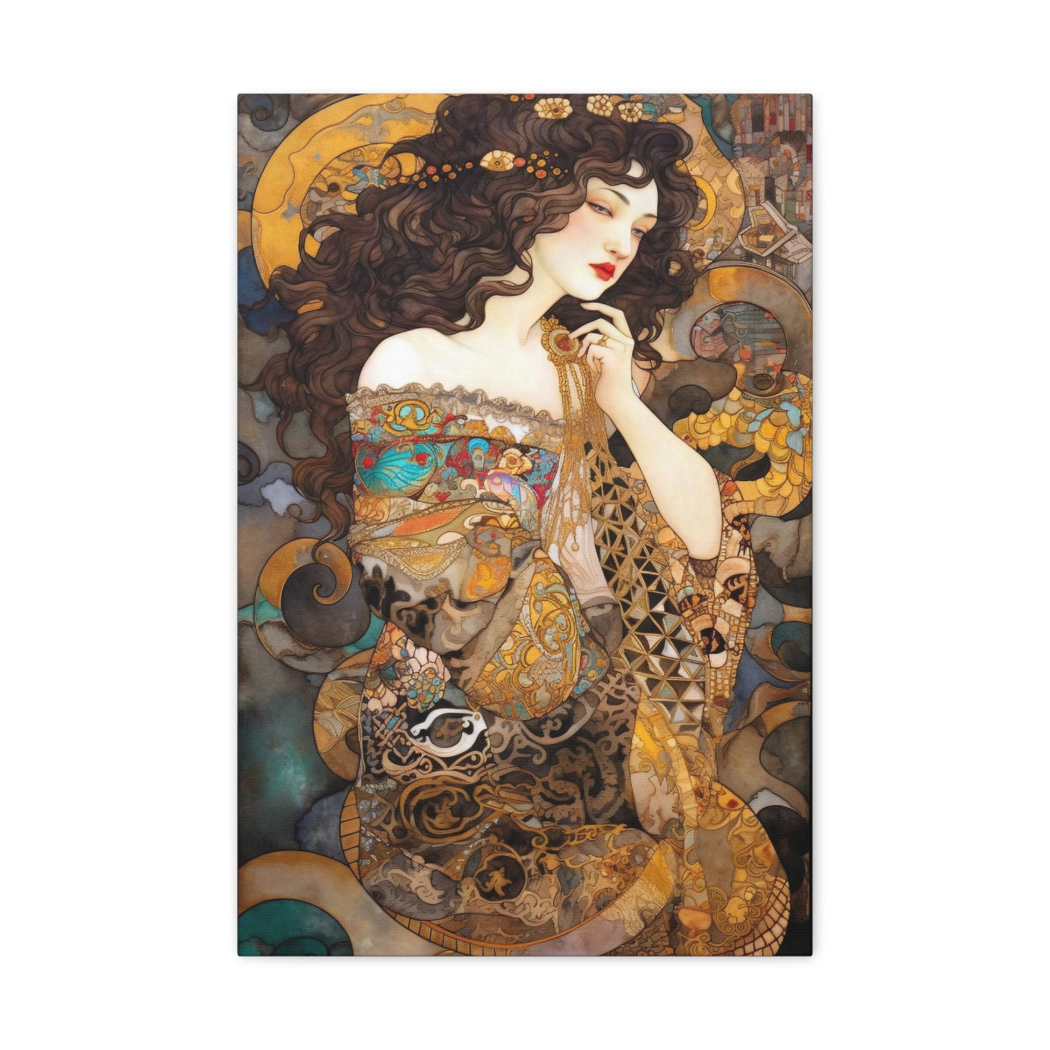 Gustav Klimt Portrait of a Woman Print Art Nouveau Wall Art Adele ...