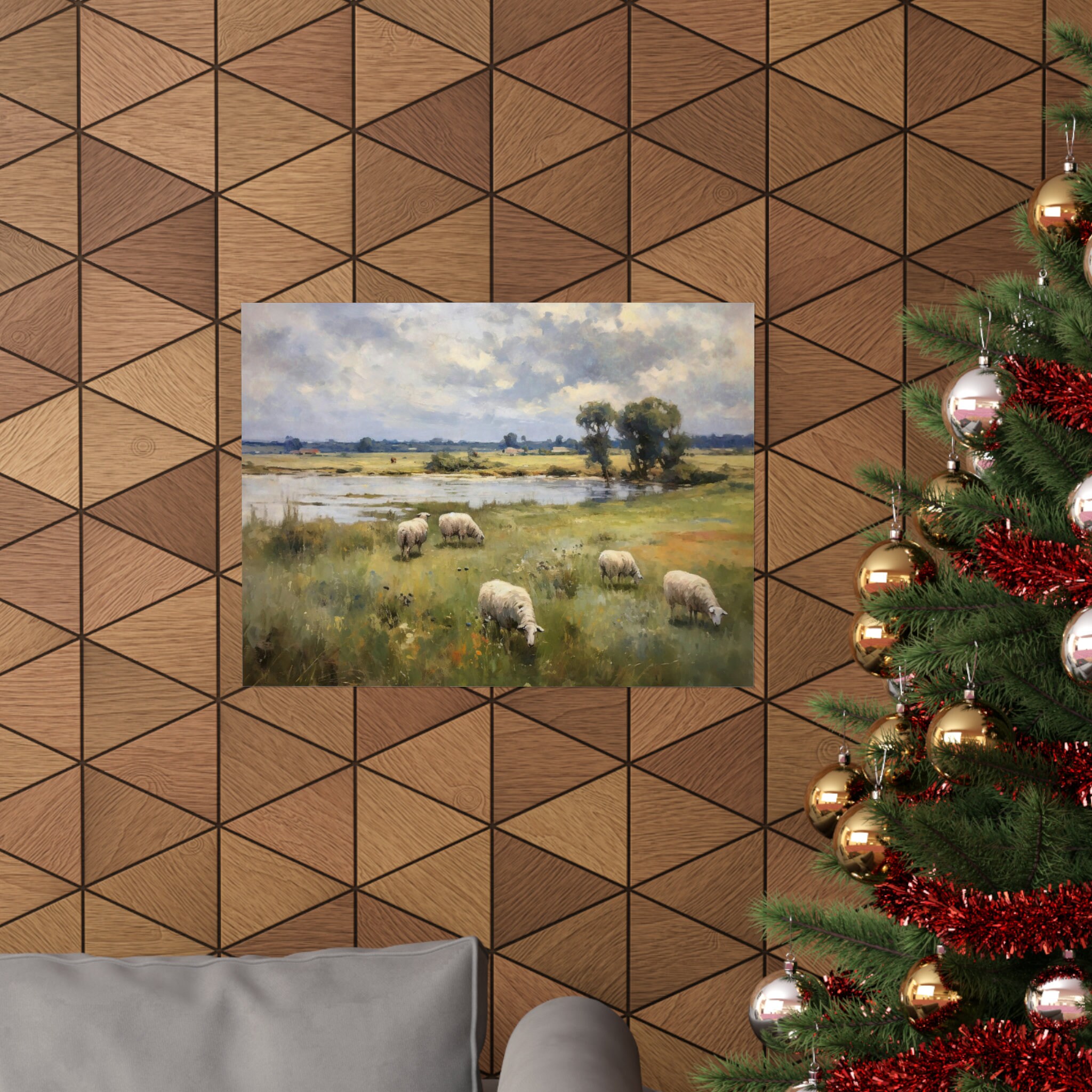 Sheep Painting Art Print Vintage Home Decor Large Wall Art Modern ...