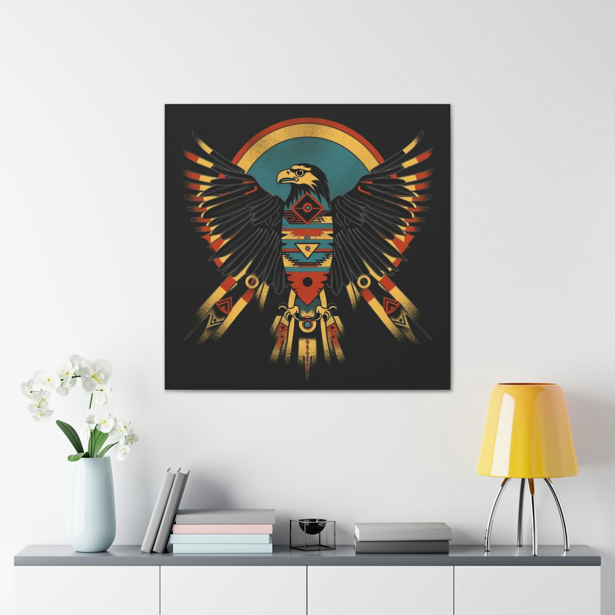 Thunderbird Wall Art, Aztec Free Bird, Desert, Serape, Native