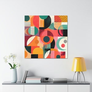 Color Blocks Abstract Shapes Canvas Print Wall Art Illustrations Mid Century Modern Wall Art Boho Decor Home Artwork Geometric Maximalist
