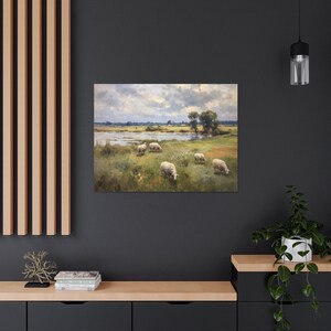 Sheep Painting Art Print Vintage Home Decor Large Canvas Wall Art ...