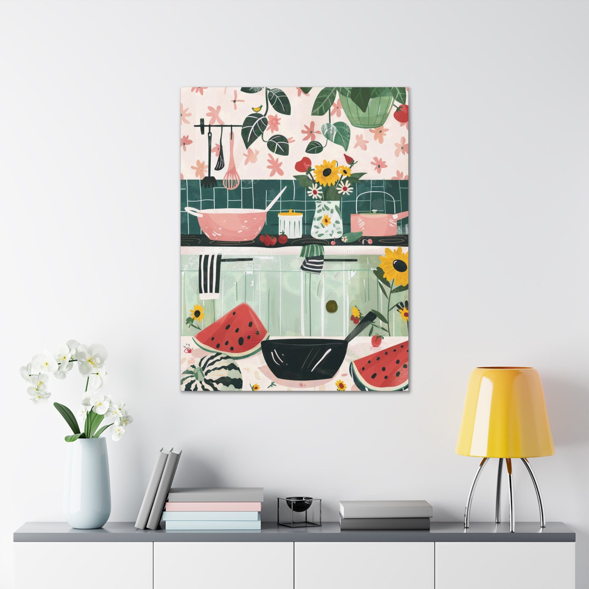 kitchen print - art for kitchen -colourful kitchen... Kitchen Watercolor Print, Kitchen Wall Art, Food Art, Cooking Art Print ...