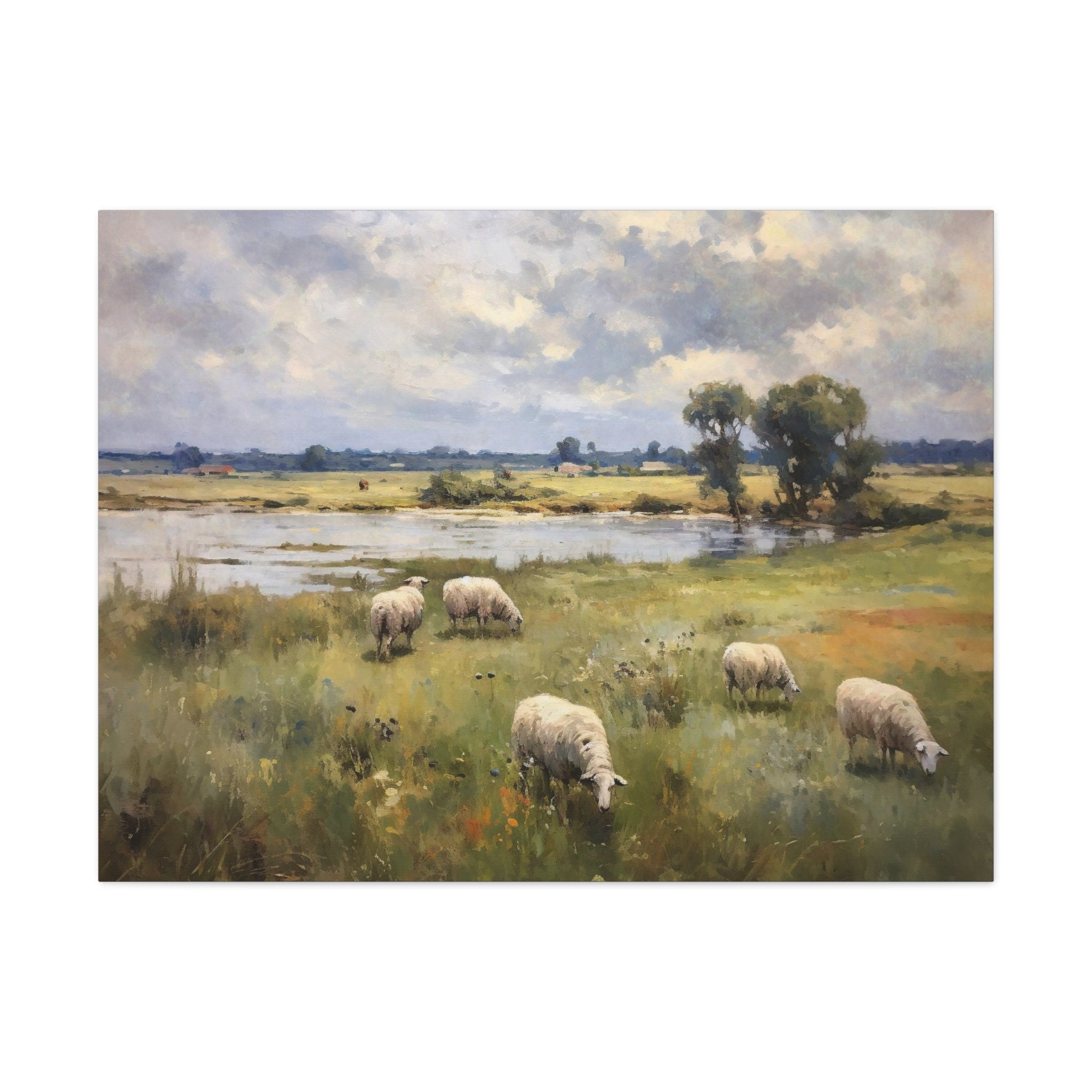 Sheep Painting Art Print Vintage Home Decor Large Canvas Wall Art ...