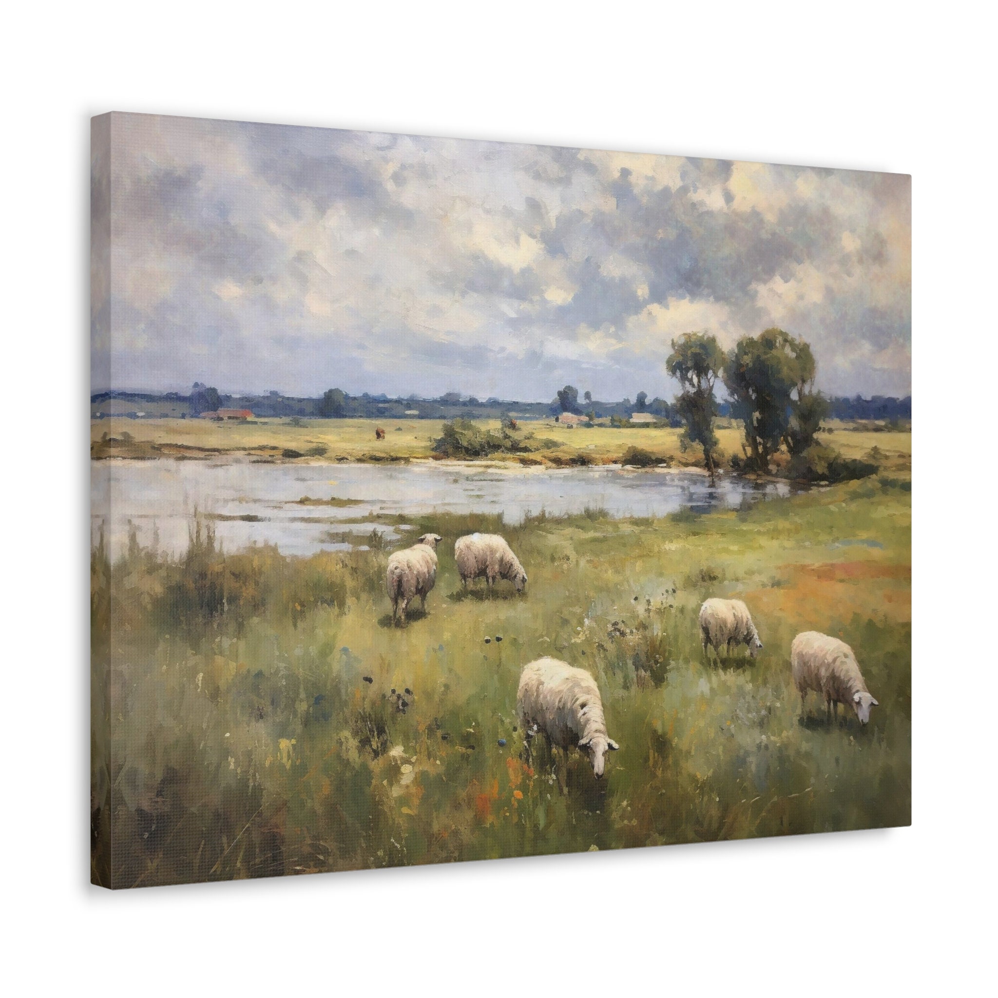 Sheep Painting Art Print Vintage Home Decor Large Canvas Wall Art ...