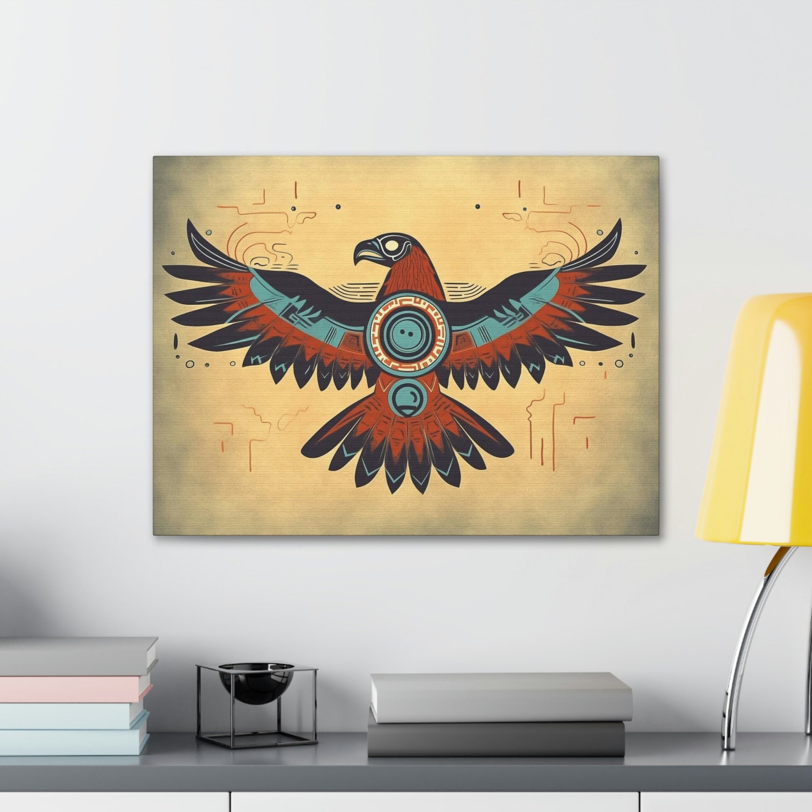 Thunderbird Wall Art, Aztec Free Bird Painting Print, Native American ...
