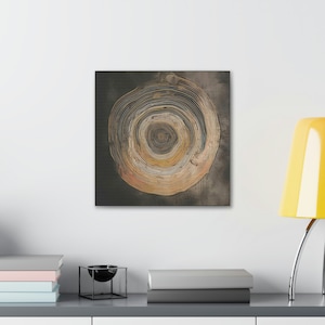 Tree Ring Abstract Print Woodcut Illustration Stump Artwork Modern Art Minimalist Neutral Boho Home Decor Woodblock Farmhouse Cottage Core