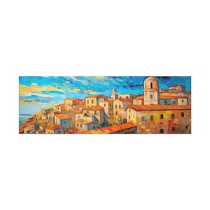 Montenegro Art Print,  Balkans Travel Wall Artwork, Europe City Impressionist Oil Painting, Tourist Housewarming Gift Ready to Print Canvas