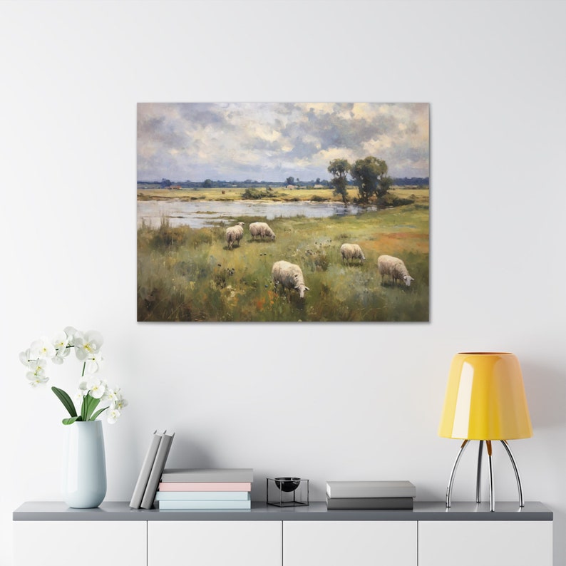 Sheep Painting Art Print Vintage Home Decor Large Canvas Wall Art ...