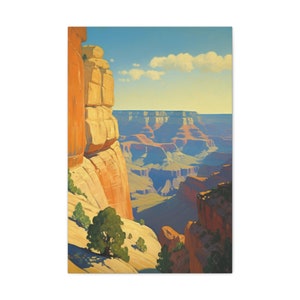 Grand Canyon Maynard Dixon National Park Vintage Arizona Travel Painting Wall Art Print Vertical Ready to Hang Canvas Artwork