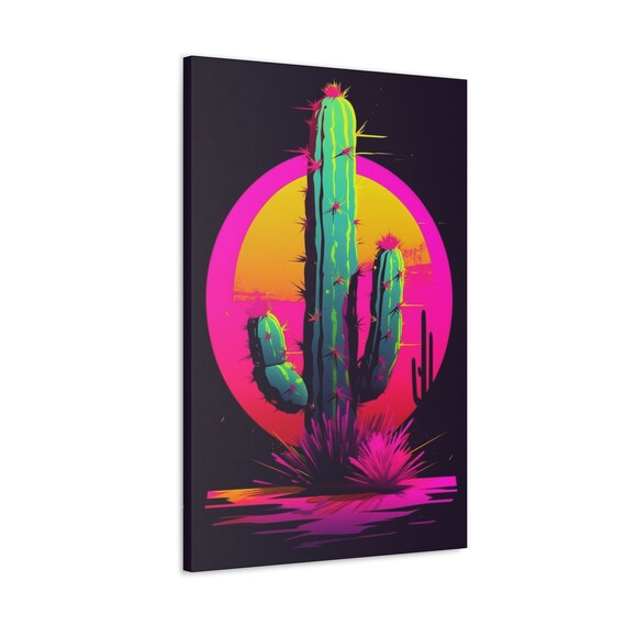 Cactus Pop Art Synthwave Pink Artwork, Southwest Saguaro Wall Art Cactus  Succulent Wallart Preppy Western Home Decor Mexican Sunset Abstract - Etsy