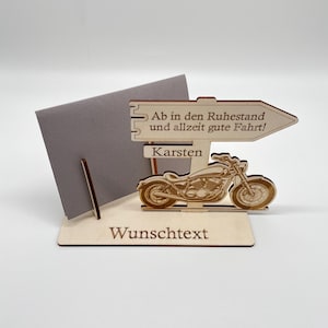 Pensionierung Geschenkidee – Geldgeschenk für den Ruhestand: Individuell gestaltete Verpackung mit Motorrad-Motiv. Ideal für Männer, um Geld oder Gutscheine stilvoll zu überreichen. Perfektes Abschiedsgeschenk für Kollegen.