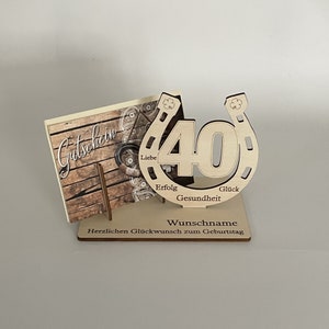 Découpe laser, 35-44, fichier de découpe, anniversaire SVG | DXF - Cadeau d'anniversaire avec porte-bon - Fer à cheval - Télécharger le modèle de fichier laser