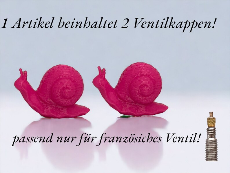 Pinke Ventilkappen mit Schneckenmotiv,Fahrrad Gadgets für französiches Ventil,Ventil Kappen Fahrrad, Ventilabdeckung fahrrad,3d Druck Bild 2