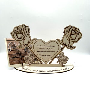 svg,Laserschnitt Datei,Muttertag "Herz mit Rosen" Gutscheinhalter Schnittdatei, Lasercut file,dfx Laserdatei, Gravur und Schnittdatei