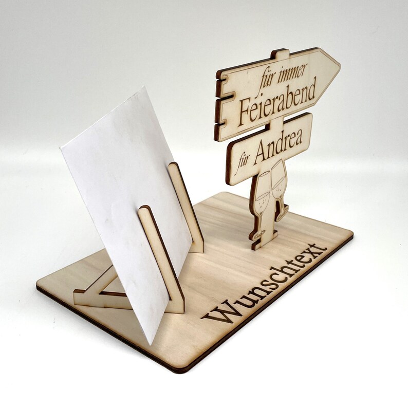 Voucher and Cash Gift for Retirement Personalized Voucher Holder With Motif Wine Glasses