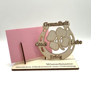 Corte láser, archivo de corte, cumpleaños SVG ? DXF - Titular del vale de regalo - herradura con hoja de trébol - descargar patrón de corte de archivos láser