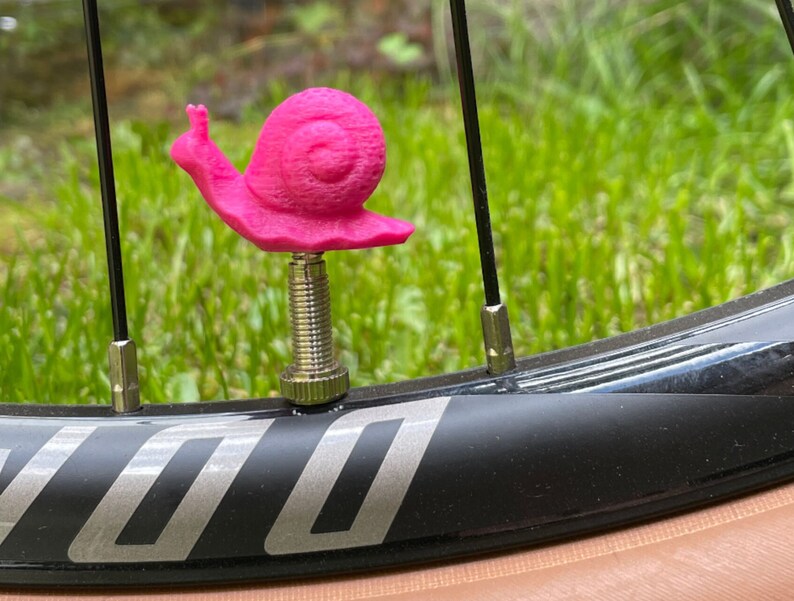 Pinke Ventilkappen mit Schneckenmotiv,Fahrrad Gadgets für französiches Ventil,Ventil Kappen Fahrrad, Ventilabdeckung fahrrad,3d Druck