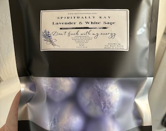 Lavender & White Sage Protection Ritual Bath Bombs Spiritually Kay
