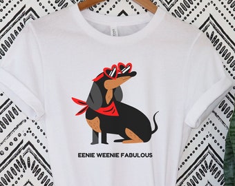 Eenie Weenie Fabulous Dachshund TShirt Gift for Dog Mom, Gift for Dachshund Mom, Little Dog T-Shirt, Sausage Dog T-Shirt, Black Doggo Gift